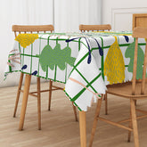 Lofaris Fresh Spring Tablecloth with Boho Green Plaid Pattern for Farmhouse Kitchen and St. Patrick’s Day Decor